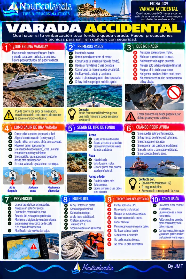Lámina Nauticolandia: varada accidental, primeros pasos y cómo salir con seguridad
